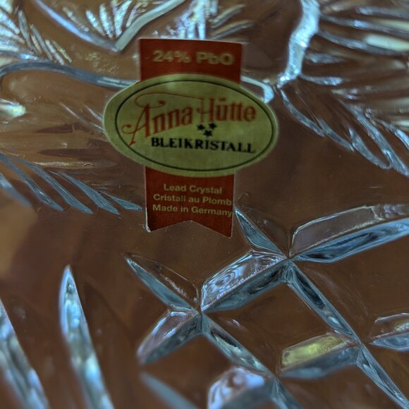 Rare Large Vintage Anna Hutte Bleikirstall Lead Crystal Bowl 8.5 inch with Roses - Picture 3 of 7